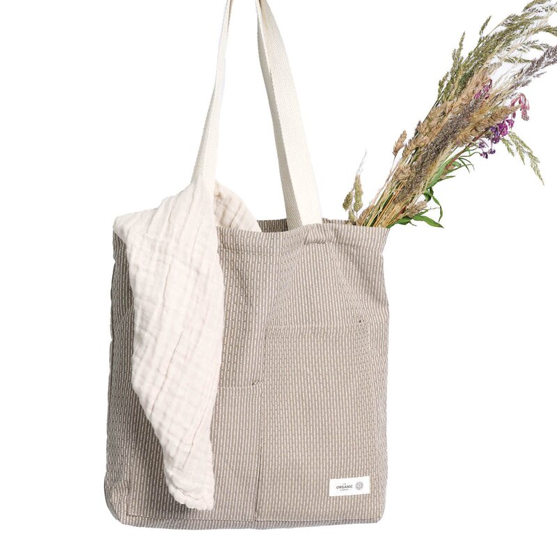 The Organic Company Piqué handlenett 30x35 cm clay stone