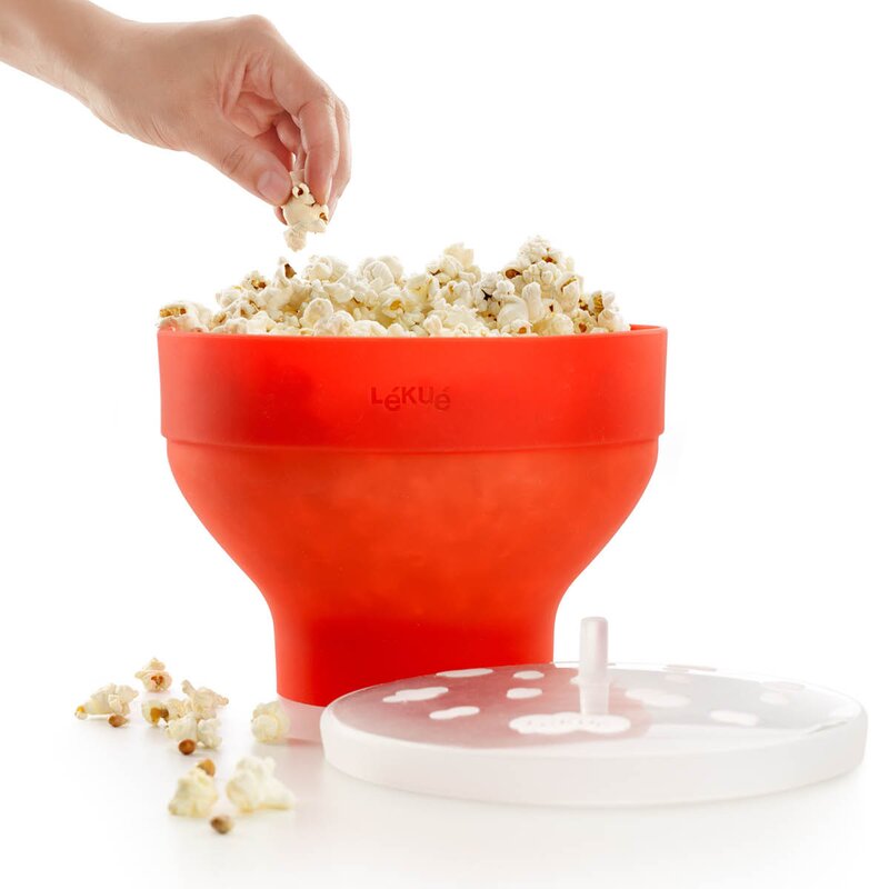 Lékué Popcornmaker for mikrobølgeovn 2,8 L rød