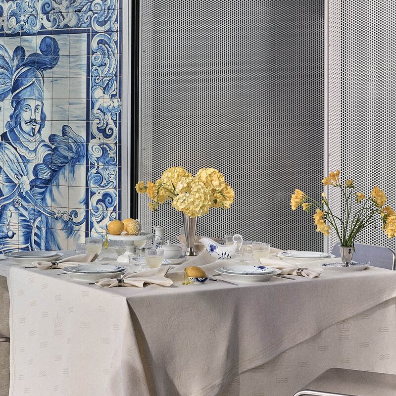 Royal Copenhagen Waves serviett 44x44 cm 2 stk hvit