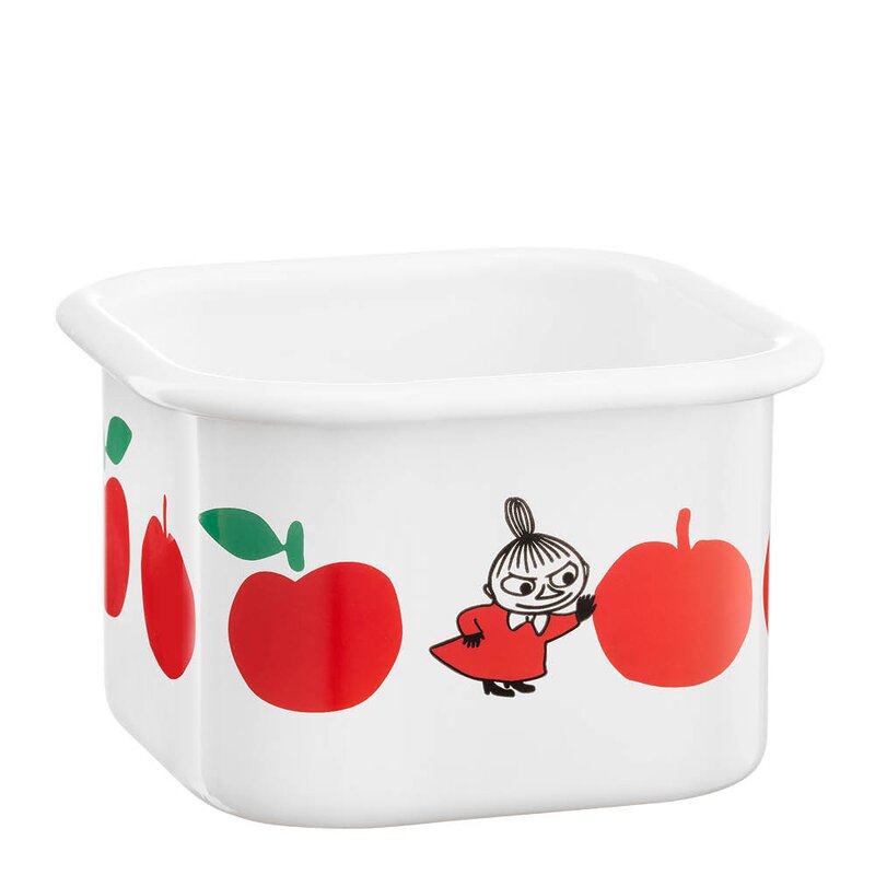 Muurla Mummi emaljeboks med lokk 0,67L røde epler