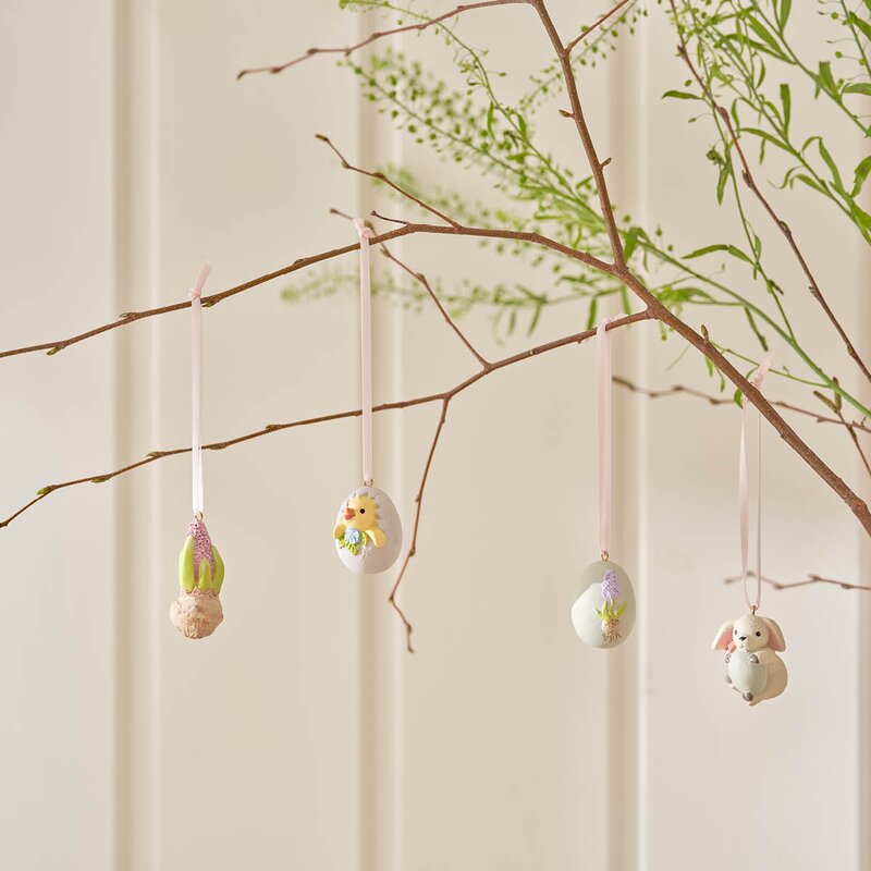 Klarborg Dyrebarn påskepynt 4 stk vår 2025