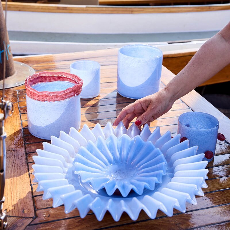 ByOn Calore lyslykt M 15 cm Lyseblå