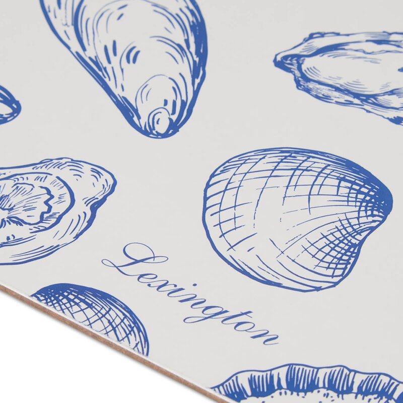 Lexington Bordbrikke 30x40 cm 2 stk laminert dobbelsidig blå/hvit