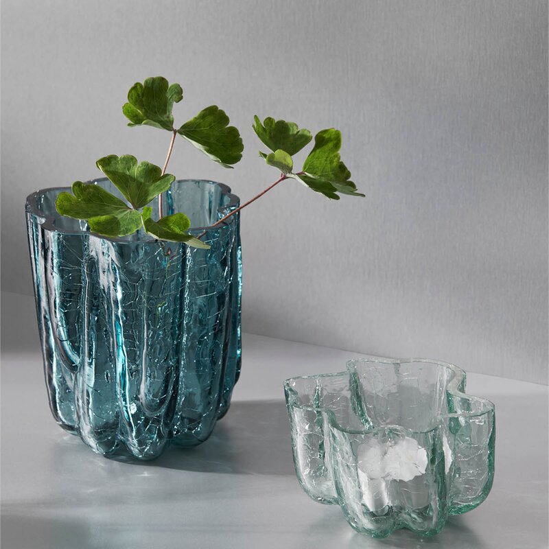 Kosta Boda Crackle vase 12 cm sirkulær