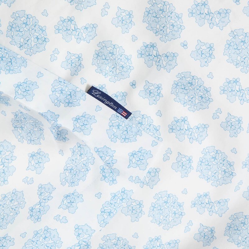 Lexington Sengesett 200x220 cm sateng blomstrete blå/hvit