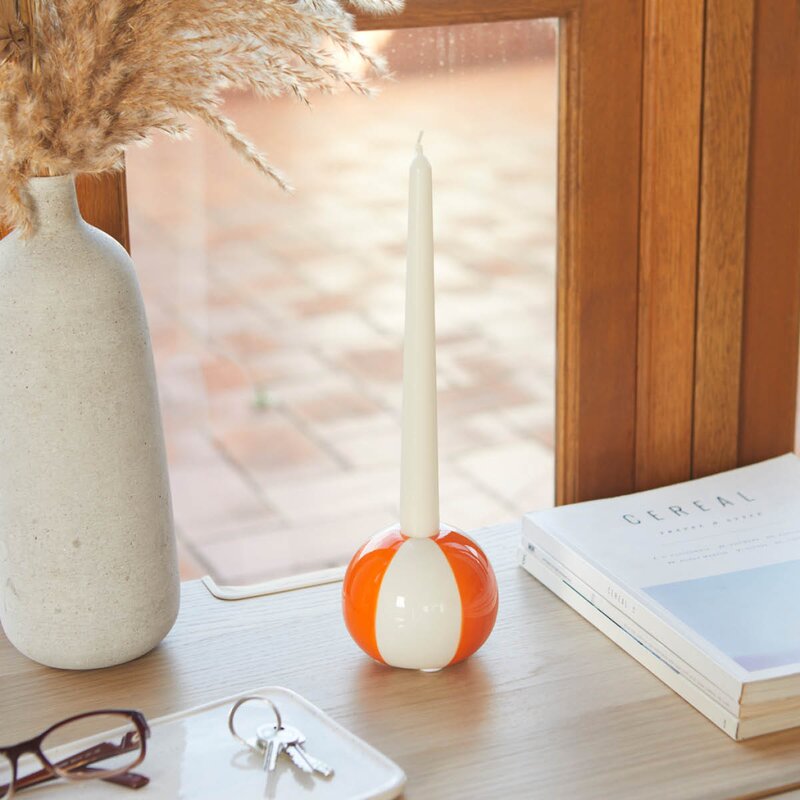 Balvi Floats lysestake 8 cm Beachball oransje