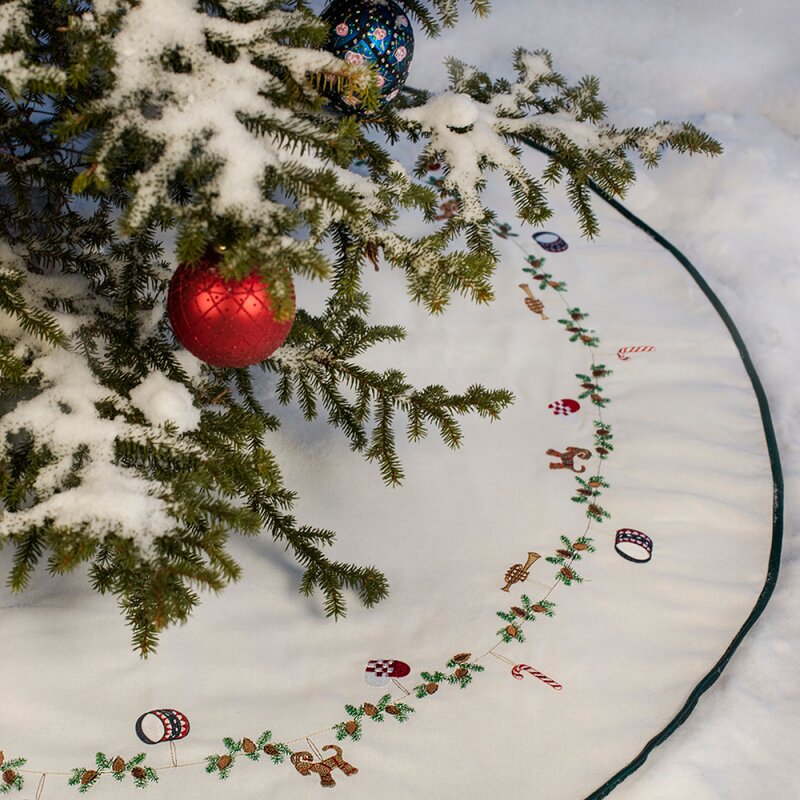 Langkilde & Søn Klassisk brodert juletreteppe 120 cm