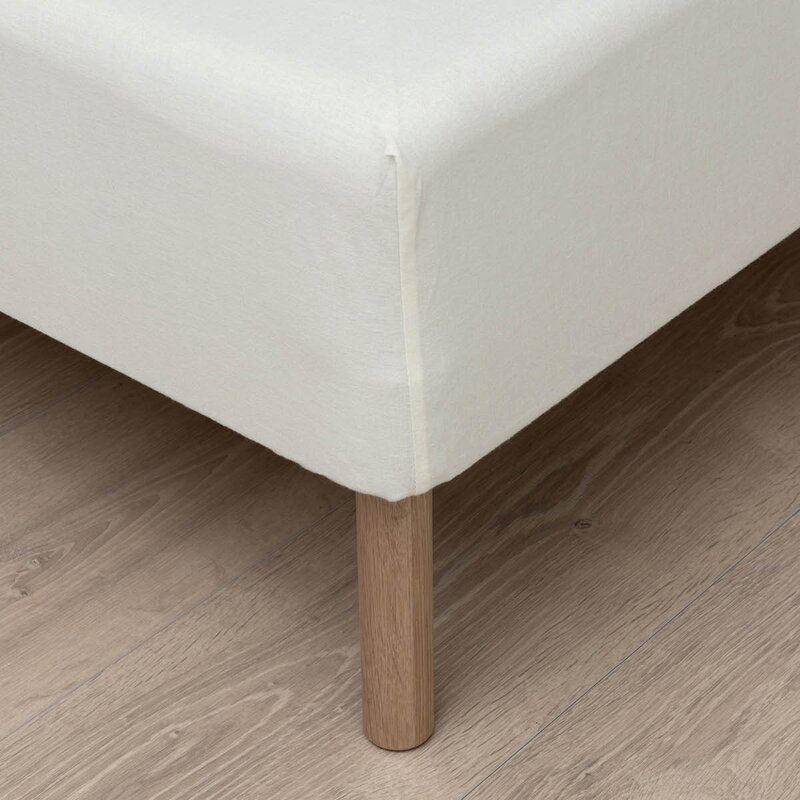 Høie Flanell formsydd laken 90x200x25 cm krem