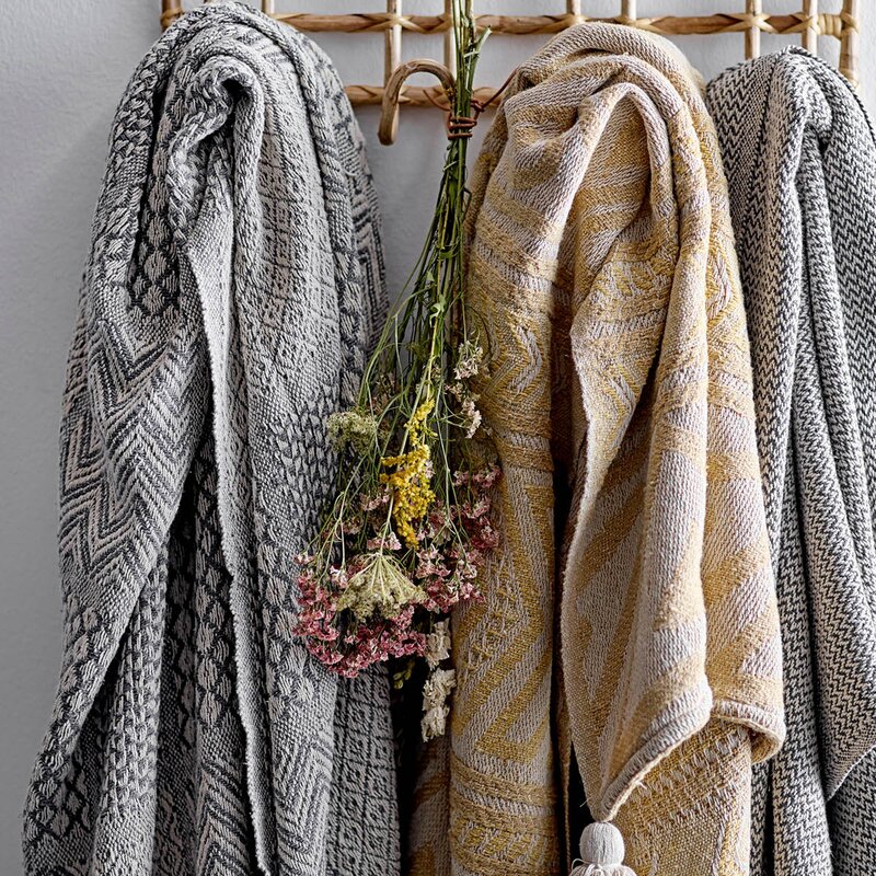 Bloomingville Pledd Sefanit 160x130 cm grå