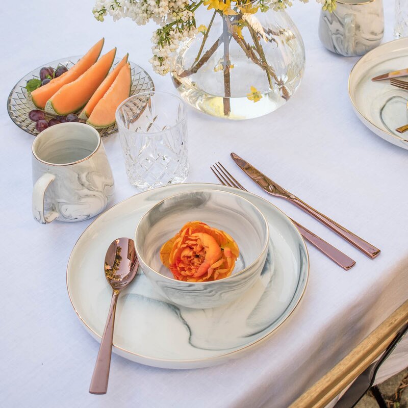 Modern House Black Rose bestikksett 24 deler kobber