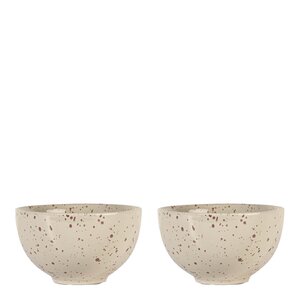 Sagaform Ditte skål 12x7 cm 2 stk beige/burgunder