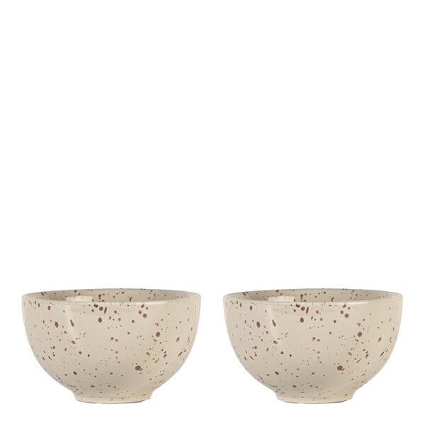 Sagaform Ditte skål 12x7 cm 2 stk beige/burgunder