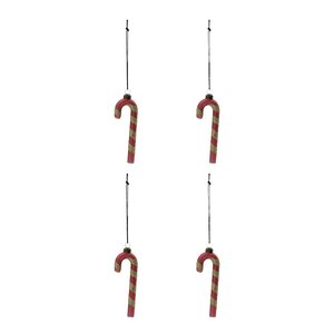 House Doctor Stick julepynt 4 stk dempet rød