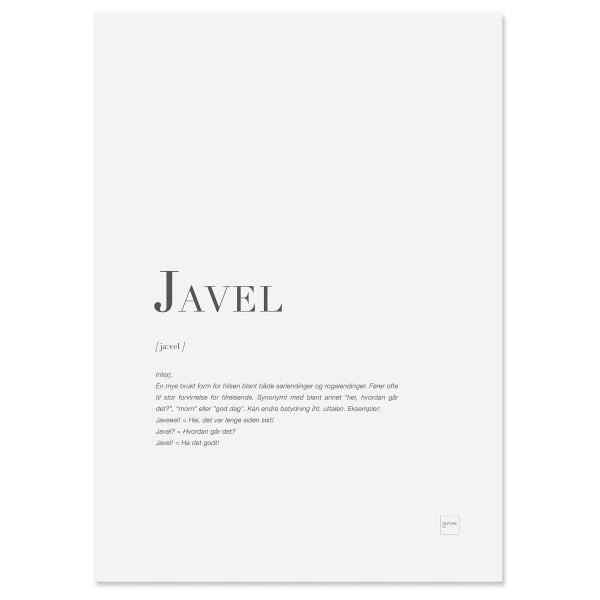 Pictureit Poster Javel 30x40 cm hvit