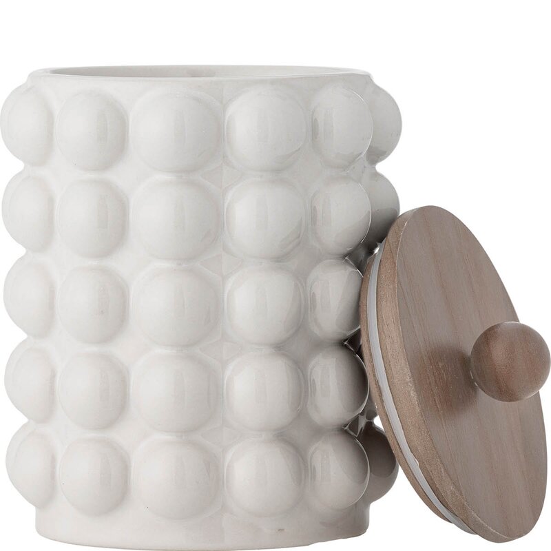 Bloomingville Krukke med lokk Madge 130 cl hvit