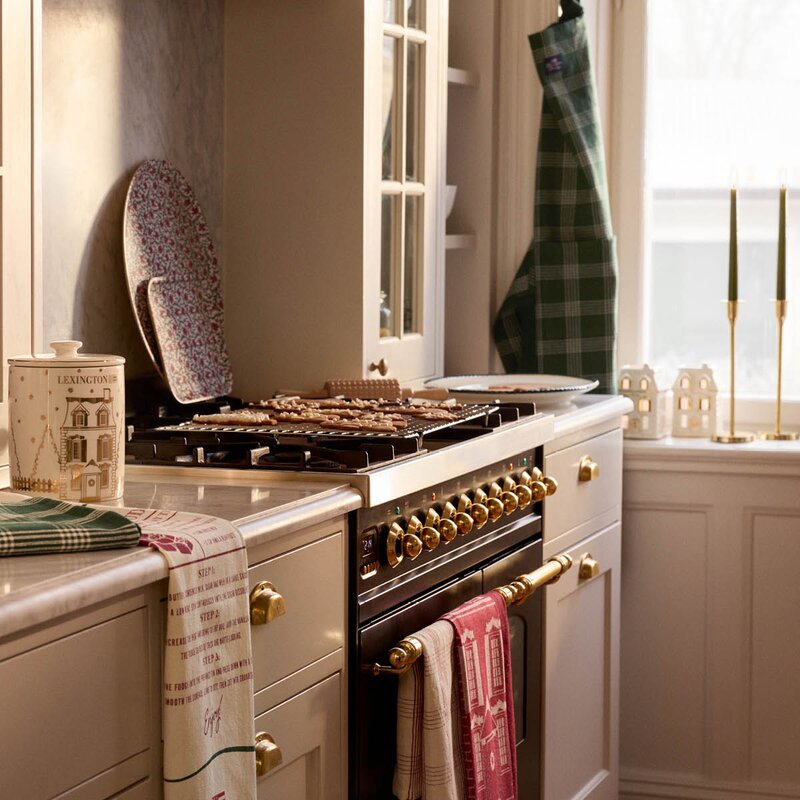 Lexington Serveringsfat 42 cm hvit/grønn