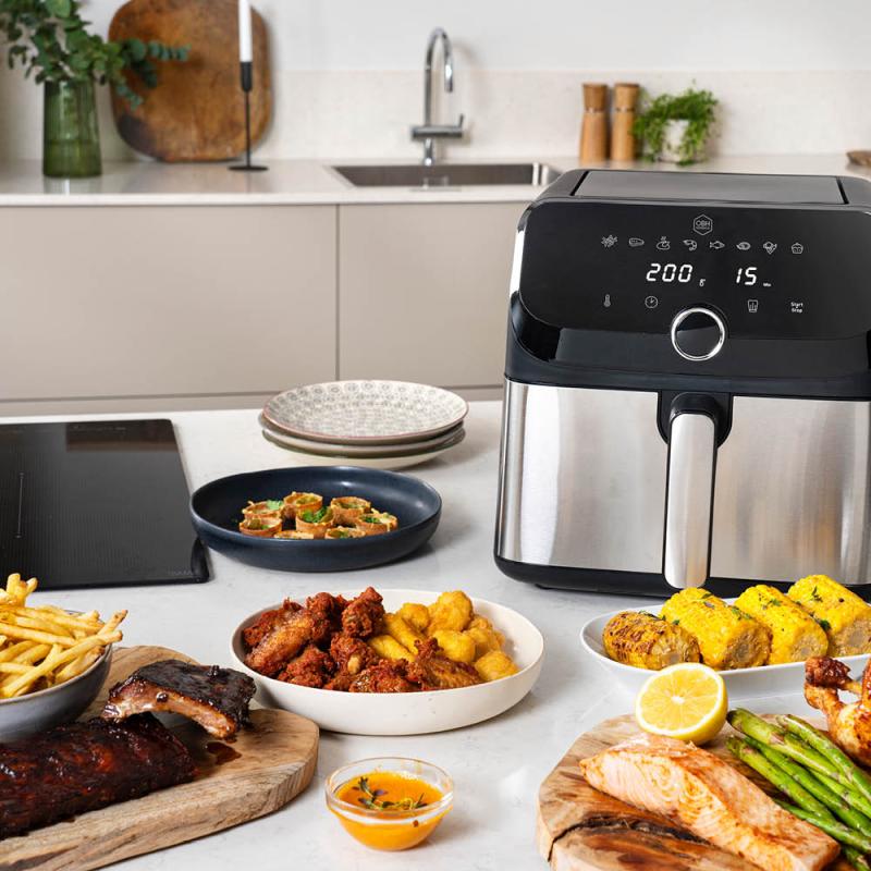 OBH Nordica Easy Fry Mega 7,5L airfryer svart/stål