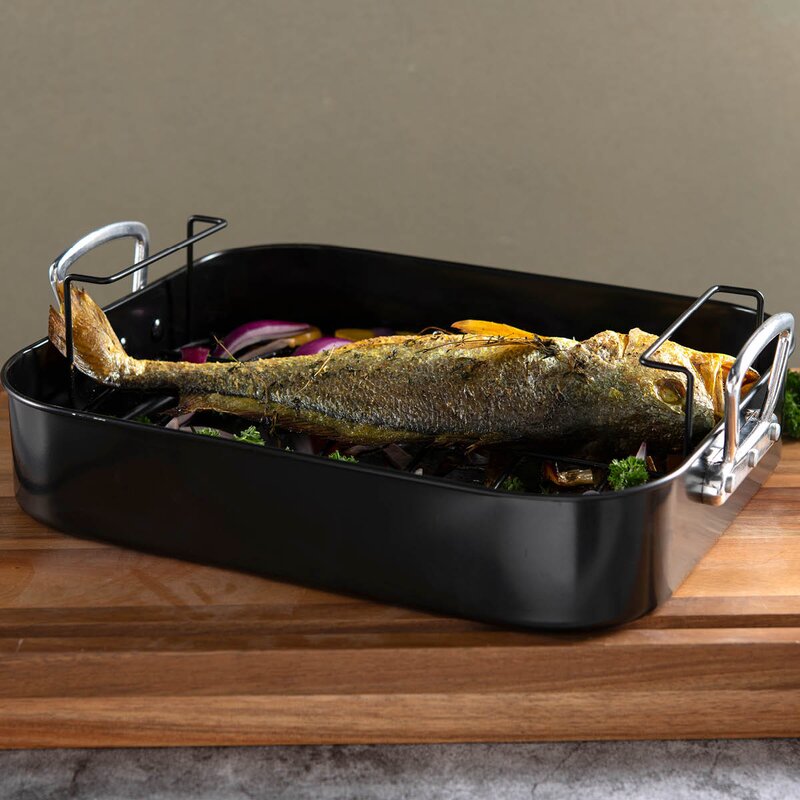 Modern House Kitchen Essentials ildfast form med håndtak 40x32x12 cm stål/svart