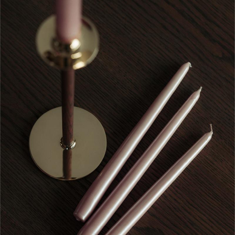 Hilke Herregårdslys 30 cm 6 stk blekrosa perle