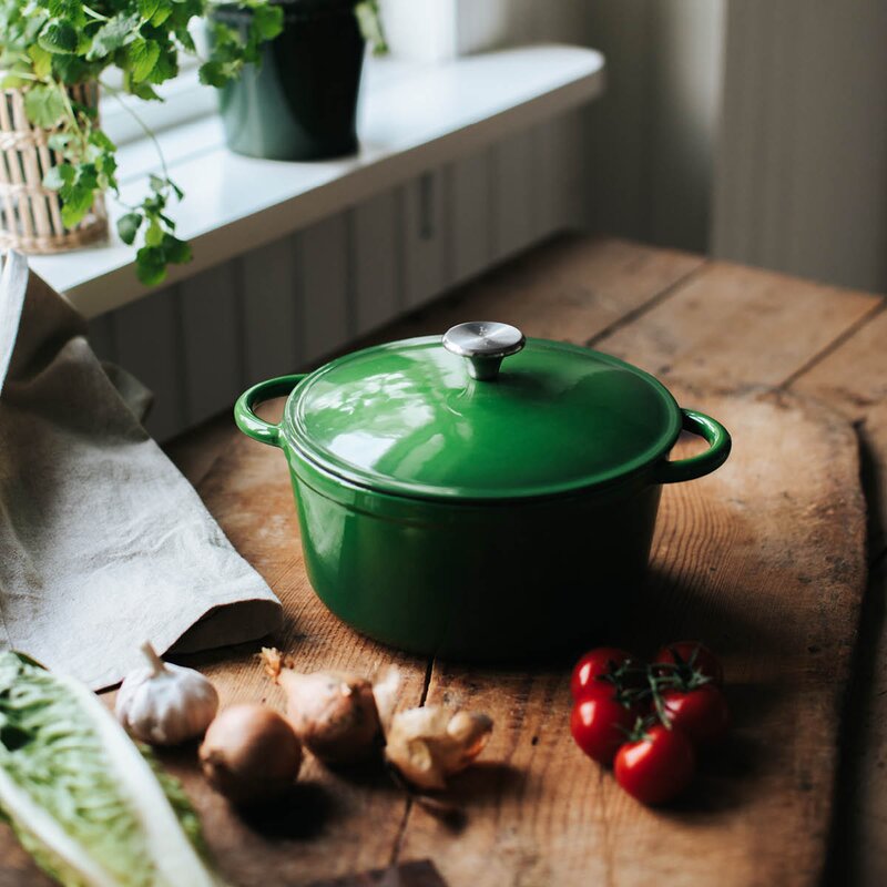 Dorre Gretl støpejernsgryte rund 24 cm 4L grønn