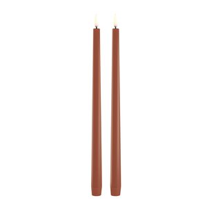 Uyuni Lighting Taper Candles slim LED-kronelys 2,3x32 cm 2 stk terrakotta