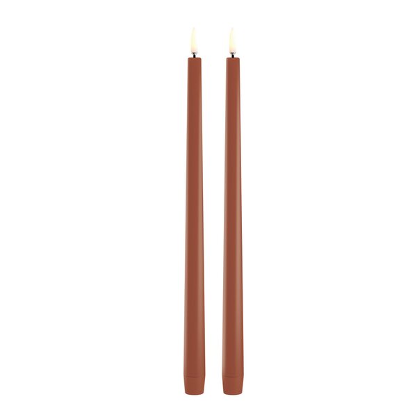 Uyuni Lighting – Taper Candles slim LED-kronelys 2,3×32 cm 2 stk terrakotta