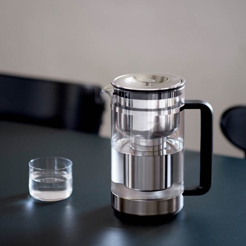 Aarke Purifier vannfilterkanne 1,66L klart glass/stål