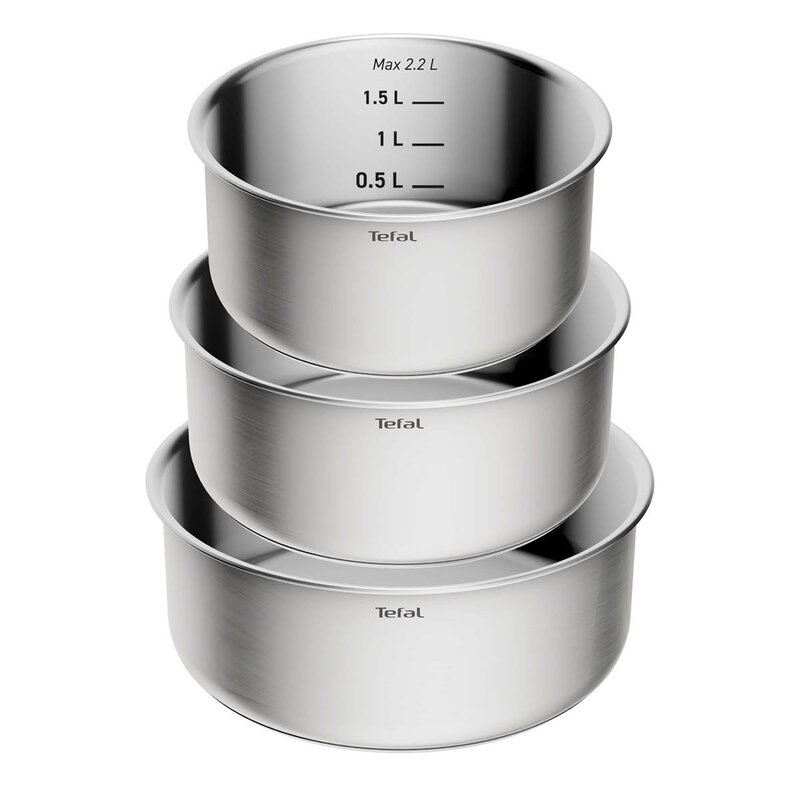Tefal Ingenio Emotion kasserollesett 4 deler brushed uncoated