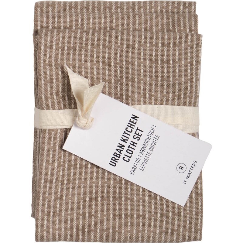 The Organic Company Kjøkkenklut 18x35 cm 3 stk clay stone
