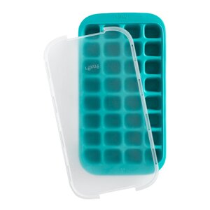 Lékué Isform med lokk for 32 isbiter turkis