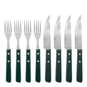 Nicolas Vahé Steak biffkniv- og gaffelsett grønn