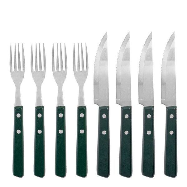 Nicolas Vahé Steak biffkniv- og gaffelsett grønn