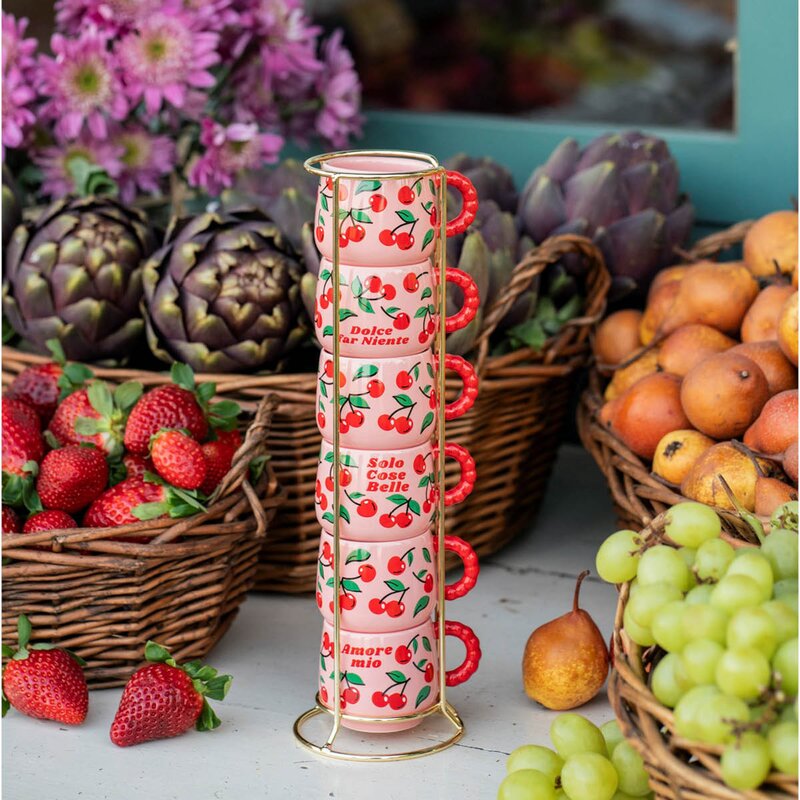 Bialetti Mercato Della Frutta espressokopp 6,5 cl 6 stk rosa