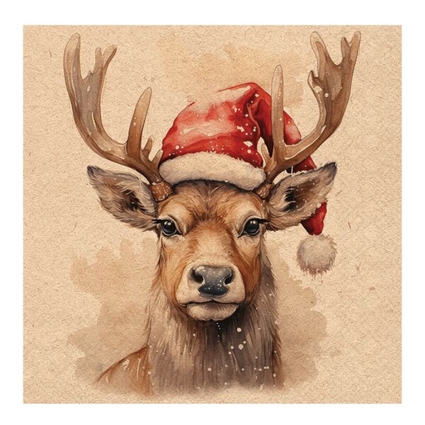 Ambiente Serviett 33x33 cm 20 stk Deer with Santa Hat