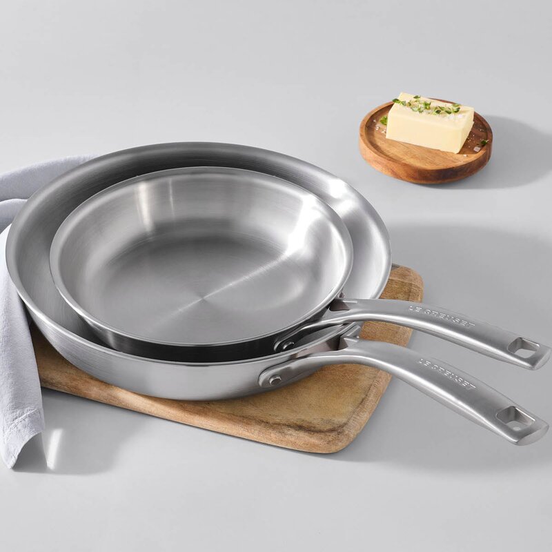 Le Creuset Essential 3-ply Stainless Steel stekepannesett 20/26 cm