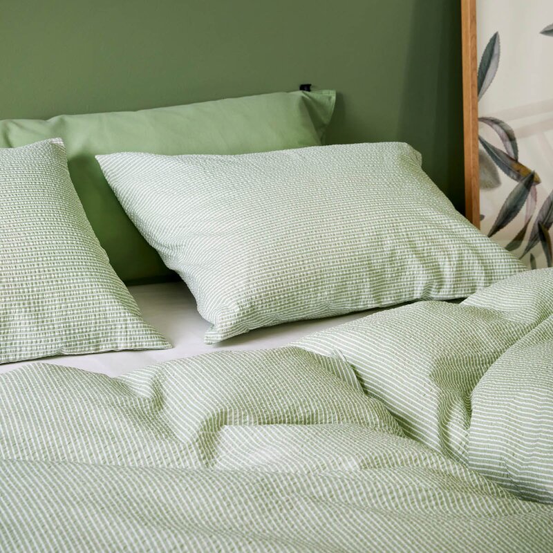 Høie Lykke krepp sengesett 140x220 cm vårgrønn