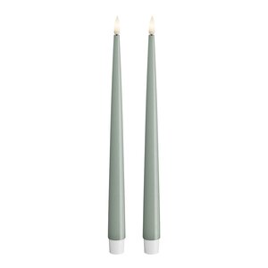 DeluxeHomeart LED lakklys 2,2 x 28 cm 2 stk salvie grønn