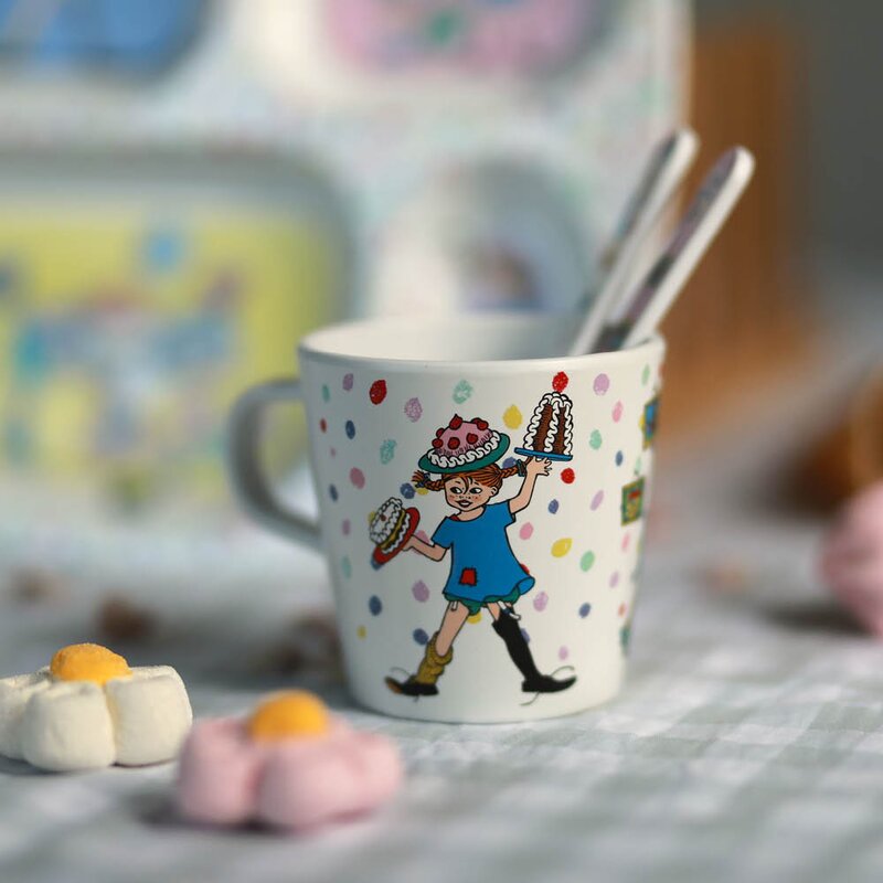Rätt Start Pippi kopp med håndtk 20 cl Bursdag