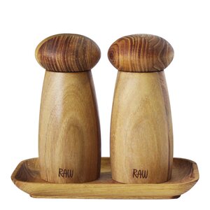 Aida Raw kvernsett med brett 13,5 cm 3 deler teak