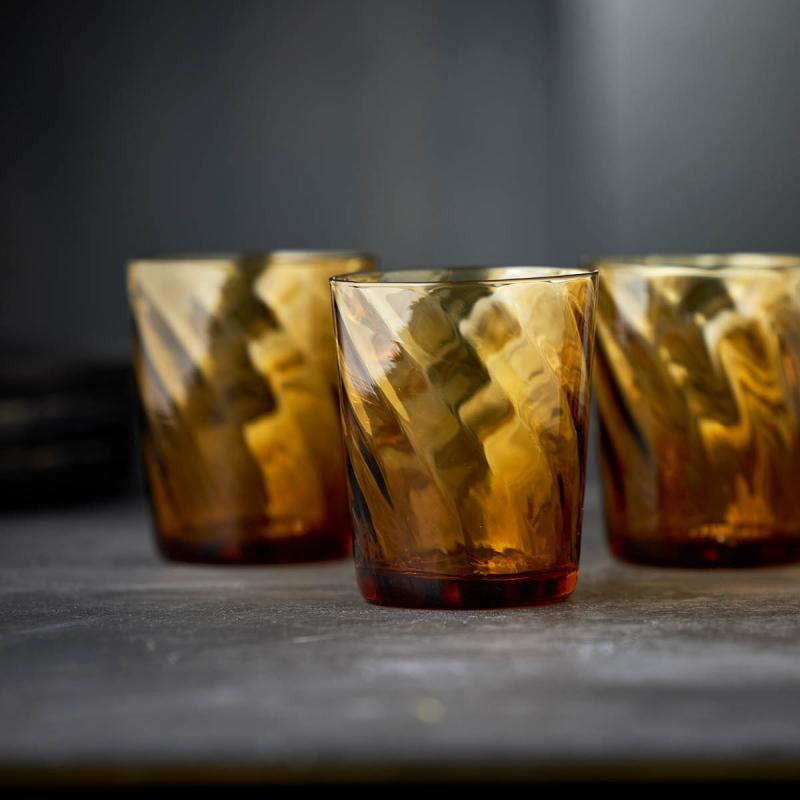 Lyngby Glas Vienna vannglass 30 cl 4 stk amber