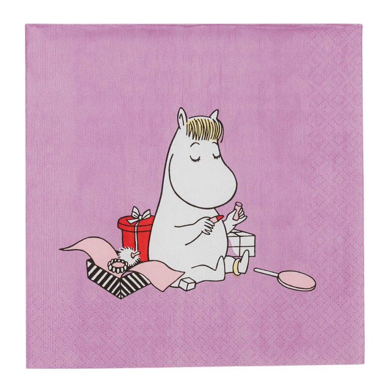 MoominArabia Mummi serviett 33x33 cm 20 stk Snorkfrøken lilla