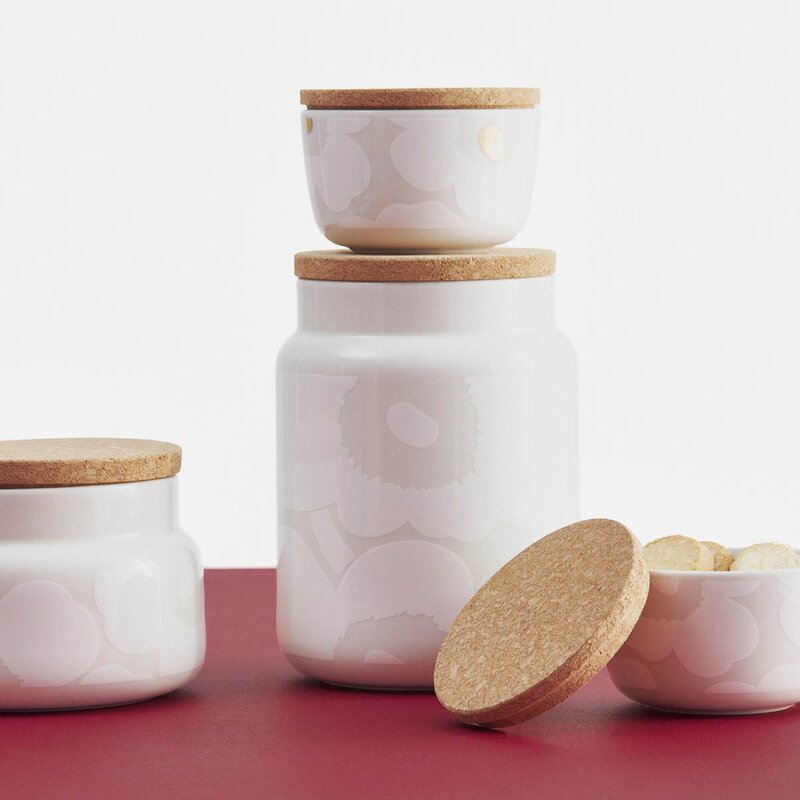 Marimekko Oiva Unikko beholder 0,7 L hvit