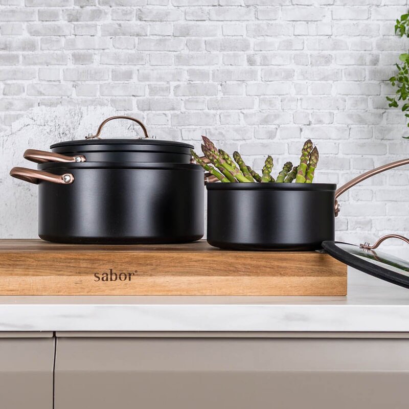 Modern House Black Copper grytesett 3 deler 1,5/3/4,9L keramisk svart/kobber