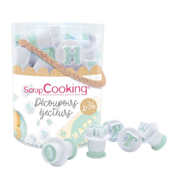ScrapCooking Kakestempel bokstaver og tall 36 stk blank