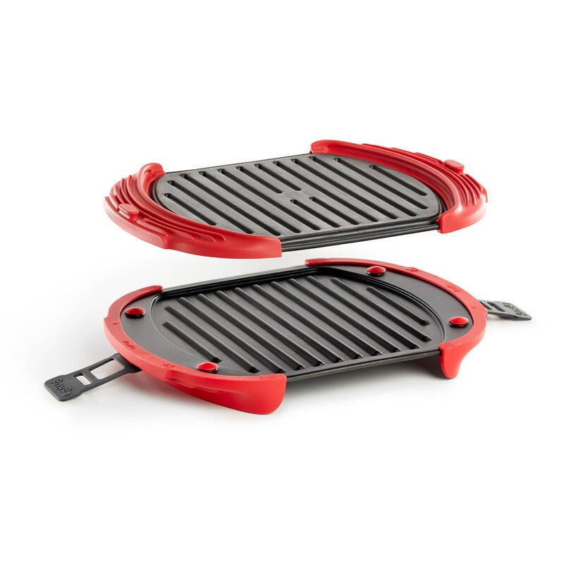 Lékué Grill XL for mikrobølgeovn 30x21 cm rød