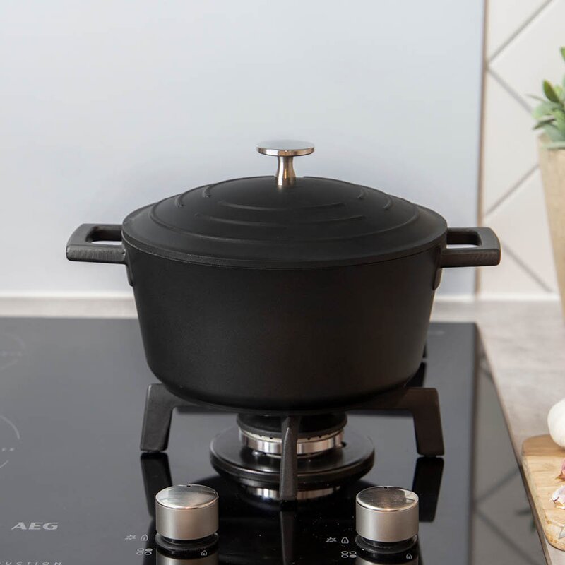 MasterClass Cast Aluminium gryte 2,5L med selvøsende lokk svart