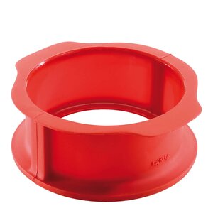 Lékué Springform i silikon med fat 15 cm 1 L rød/hvit