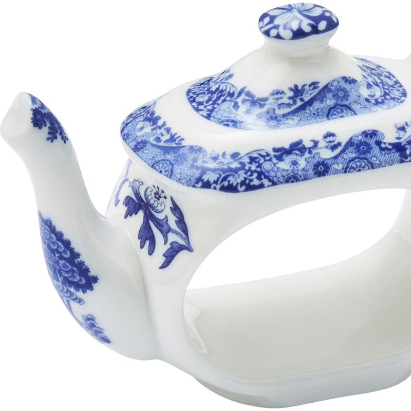 Spode Blue Italian serviettring 4 stk blå/hvit