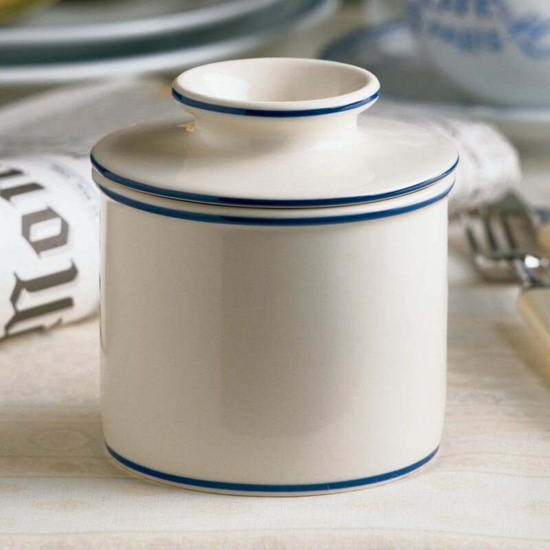 Butter Bell Le Bistro smørklokke hvit/blå