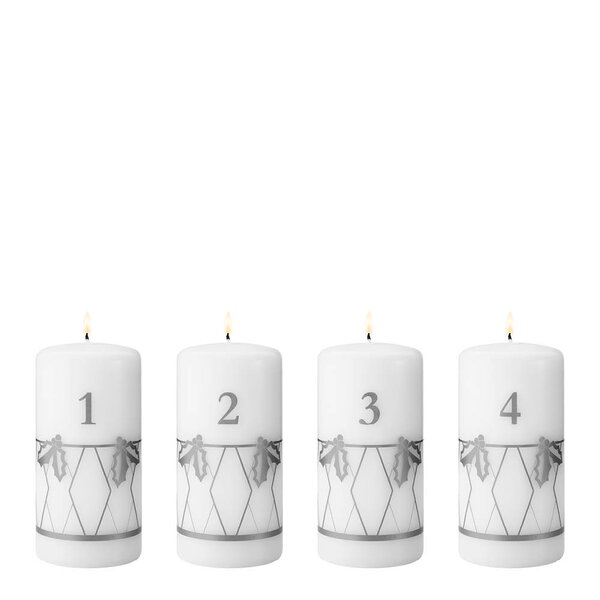 Georg Jensen 2026 adventslys 12,5 cm 4 stk sølvtrykk